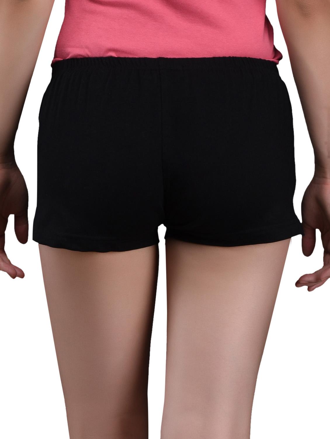 Black Cotton lycra Hot Pants - 1081302 - Zoom Image - 3