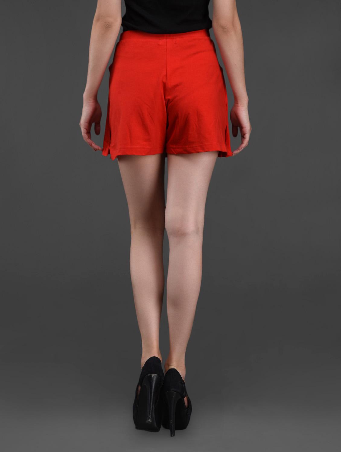 red cotton lycra short - 1081305 - Zoom Image - 3