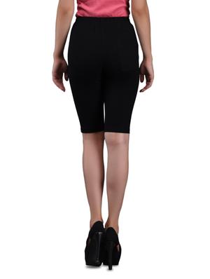 black cotton knit lycra shorts - 1081326 - Standard Image - 3