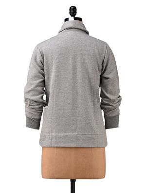 Grey Cotton Fleece Jacket - 1081353 - Standard Image - 3