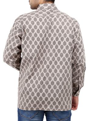 beige cotton casual shirt - 10819294 - Standard Image - 3