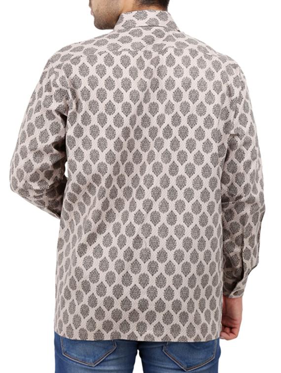 beige cotton casual shirt - 10819294 - Zoom Image - 3