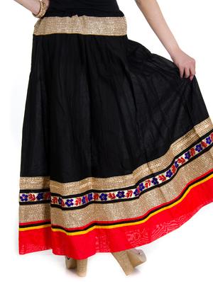 black cotton aline skirts - 10826010 - Standard Image - 3