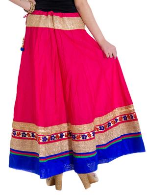 pink cotton aline skirts - 10826013 - Standard Image - 3