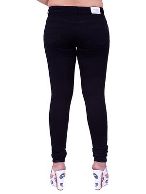 black solid denim jeans - 10826537 - Standard Image - 3