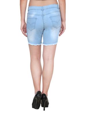 blue cotton blend shorts - 10837464 - Standard Image - 3