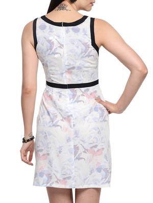 white polyester fit & flare dress - 10841162 - Standard Image - 3