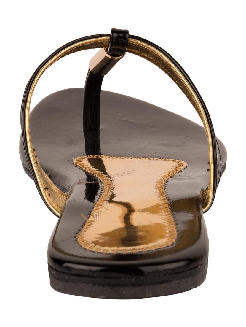 black faux leather t-strap sandal - 10841274 - Zoom Image - 3