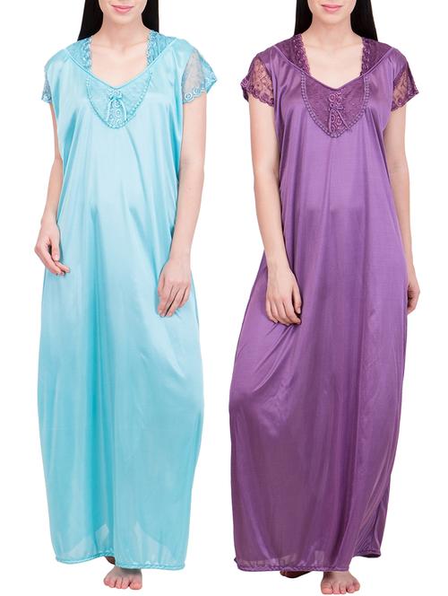 purple,blue satin nightwear - 10841348 - Very Small Image - 1