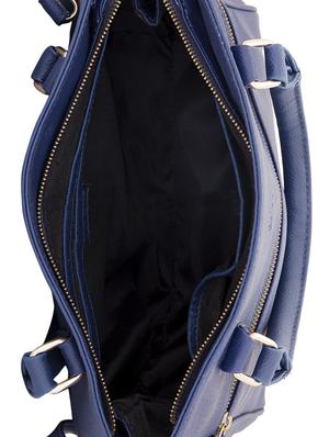 blue faux leather handbag with sling - 10846408 - Standard Image - 3