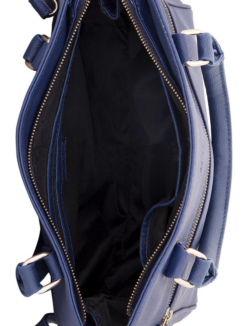 blue faux leather handbag with sling - 10846408 - Zoom Image - 3