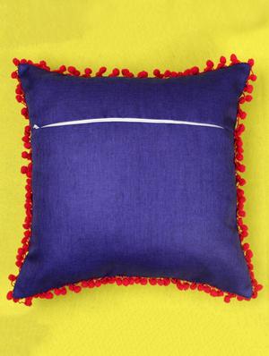 indigo & lemon yellow bird cushion cover - 10857332 - Standard Image - 3