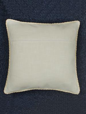 off-white & gold buddha face cushion cover - 10857341 - Standard Image - 3