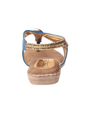 blue leatherette back strap sandals - 10859191 - Standard Image - 3