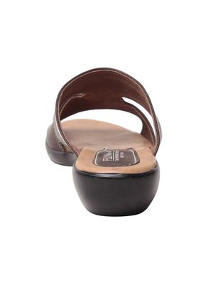 brown leatherette slippers - 10859241 - Standard Image - 3