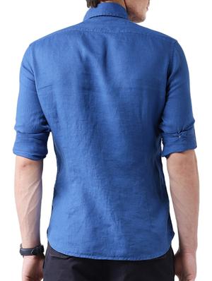 blue cotton casual shirt - 10880938 - Standard Image - 3