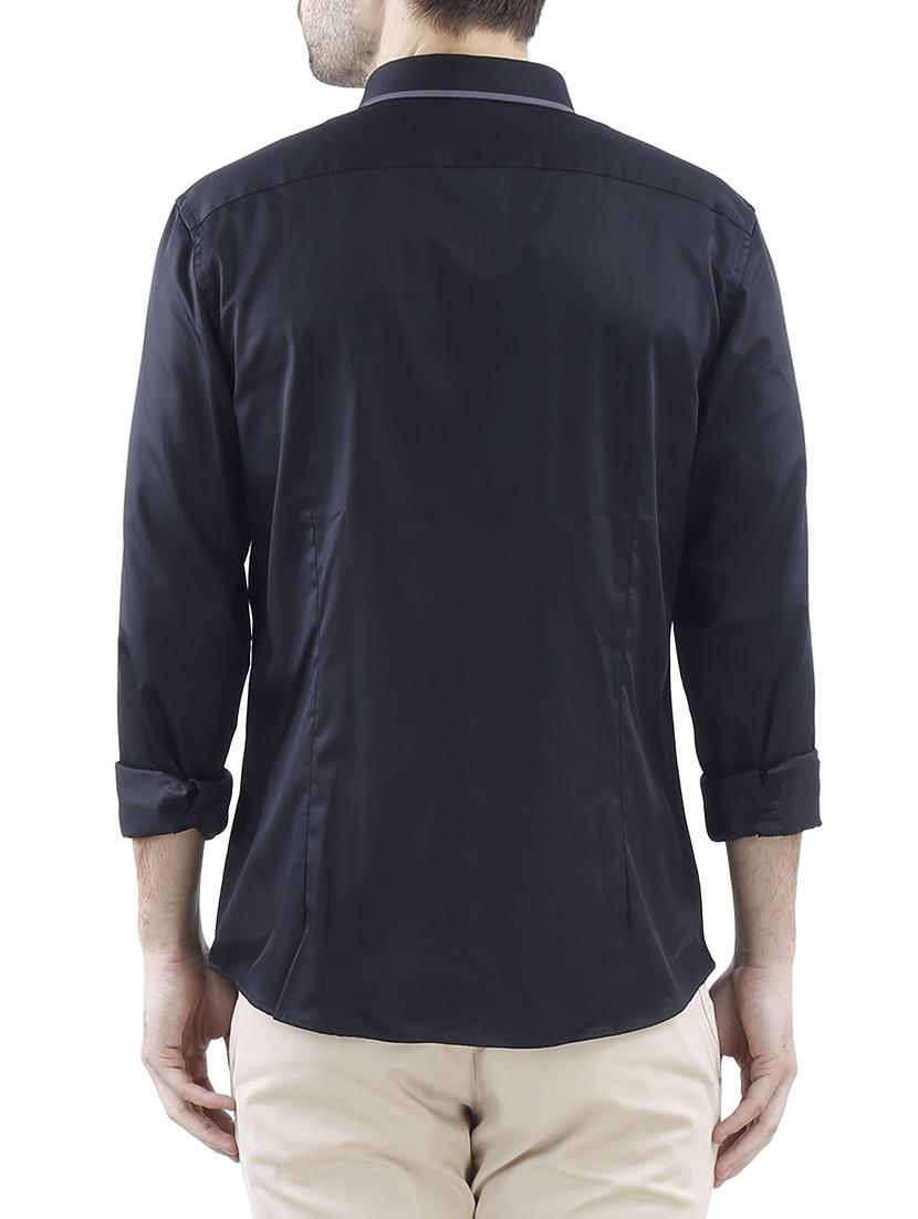 black cotton casual shirt - 10880957 - Zoom Image - 3