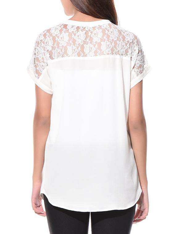 solid white lace top - 10882562 - Zoom Image - 3
