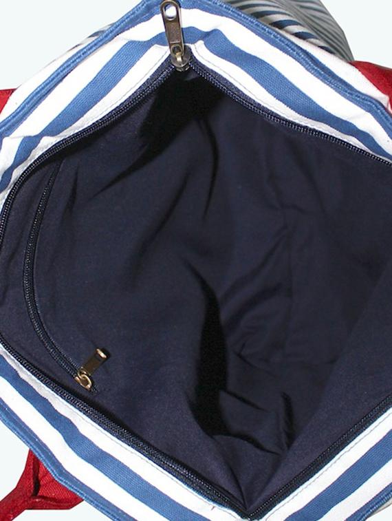 Blue And White Striped Canvas Handbag - 1089091 - Zoom Image - 3