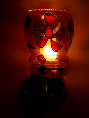 red, gold uplighter wall light - 10894925 - Standard Image - 3