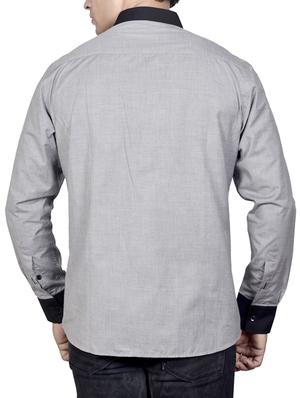 grey cotton casual shirt - 10899281 - Standard Image - 3