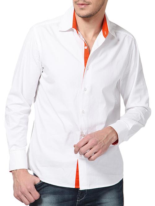 white solid casual shirt - 10899288 - Very Small Image - 1