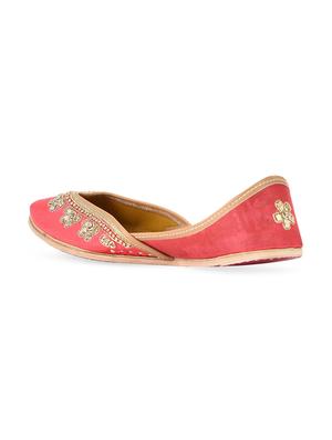 pink embellished leather mojris - 10900452 - Standard Image - 3