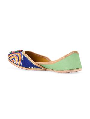 multi coloured beads embellished leather mojris - 10900455 - Standard Image - 3