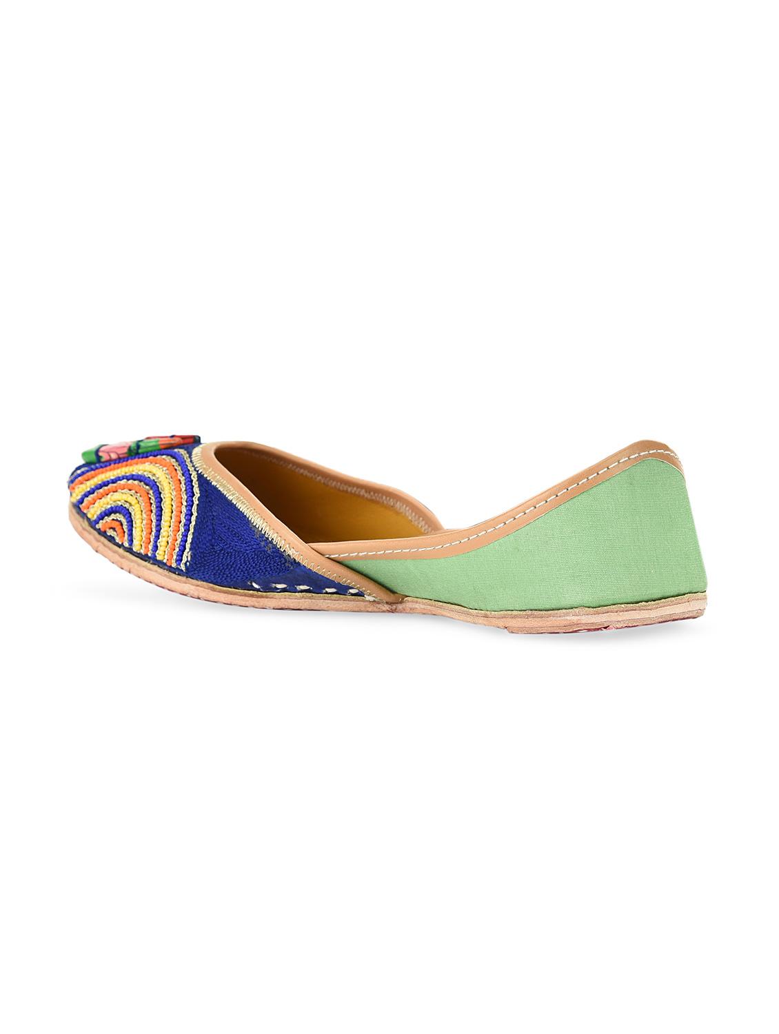 multi coloured beads embellished leather mojris - 10900455 - Zoom Image - 3