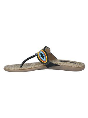 black leatherette sandal - 10906912 - Standard Image - 3