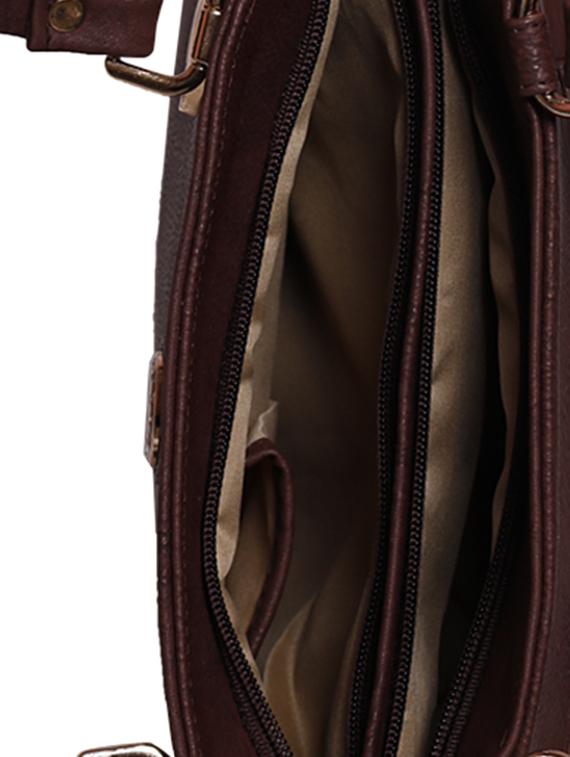 brown leatherette handbag - 10925132 - Zoom Image - 3
