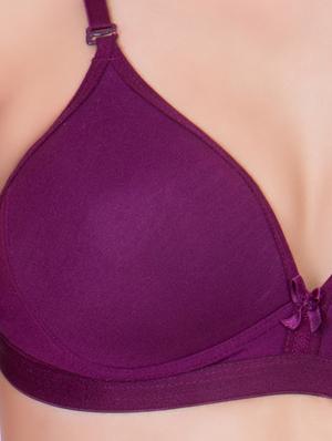 maroon,orange,dark purple cotton bra - 10937817 - Standard Image - 12