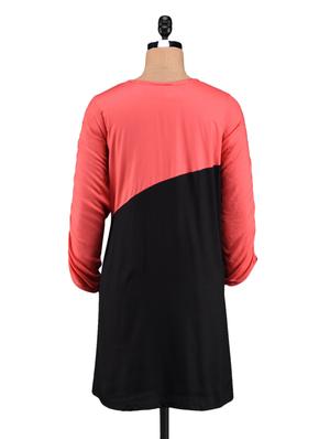 color block round neck rayon kurta - 1093851 - Standard Image - 3