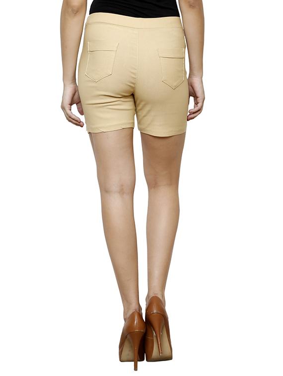 beige cotton blend shorts - 10942714 - Zoom Image - 3