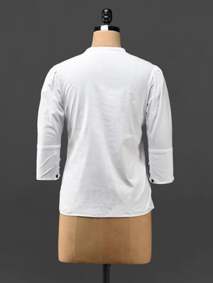 White mandarin collar Cotton Top - 1097274 - Standard Image - 3