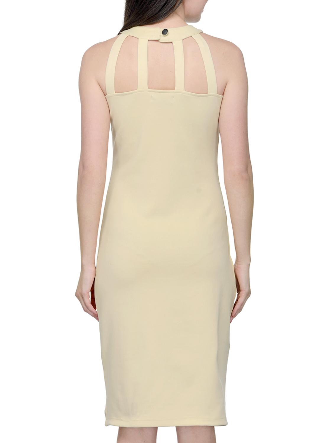 halter neck solid bodycon dress - 10973458 - Zoom Image - 3