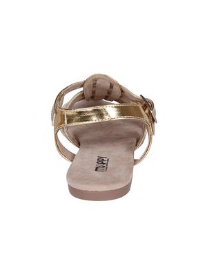 golden faux leather sandals - 10986481 - Standard Image - 3