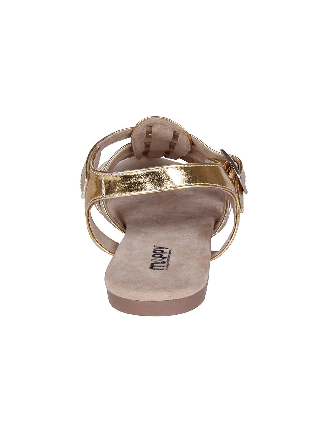 golden faux leather sandals - 10986481 - Zoom Image - 3