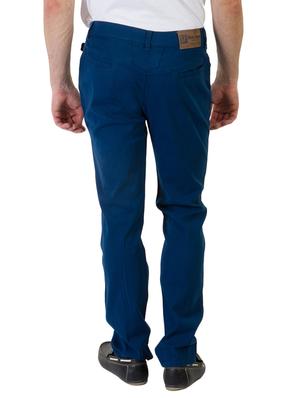 blue cotton blend casual trousers - 11007292 - Standard Image - 3