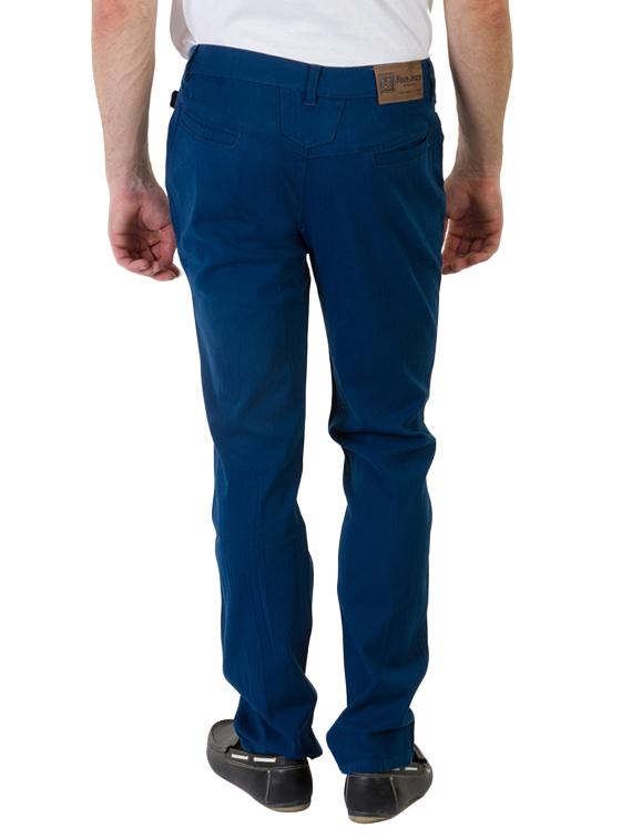 blue cotton blend casual trousers - 11007292 - Zoom Image - 3