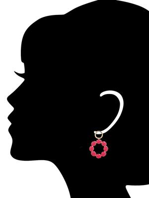 pink metal earring - 11017953 - Standard Image - 3