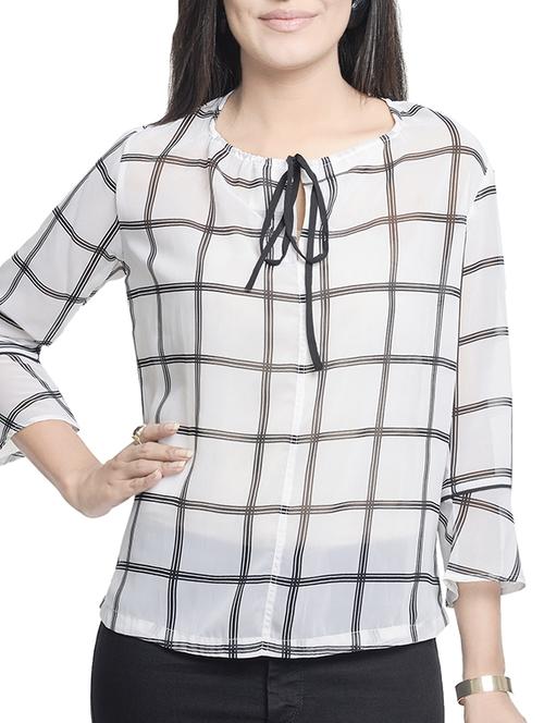 white georgette straight top - 11043164 - Very Small Image - 1