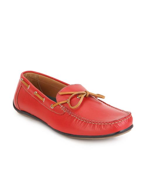 red leatherette slip on loafer - 11044645 - Standard Image - 1