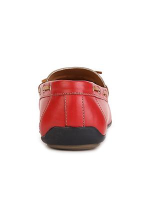 red leatherette slip on loafer - 11044645 - Standard Image - 3