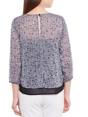 black polyester layered top - 11061453 - Standard Image - 3