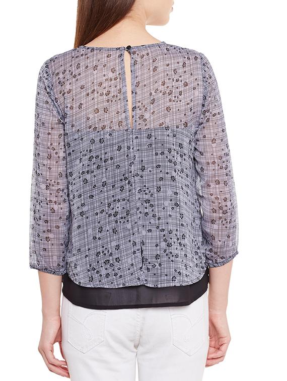 black polyester layered top - 11061453 - Zoom Image - 3