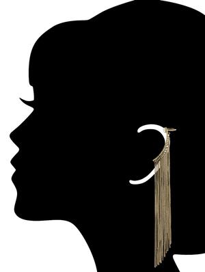 golden hanging chain earrings - 1107241 - Standard Image - 3