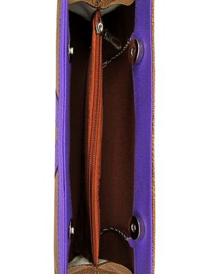 brown leatherette clutch - 11100186 - Standard Image - 3