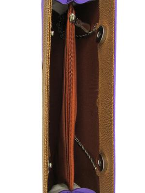 purple leatherette clutch - 11100187 - Standard Image - 3