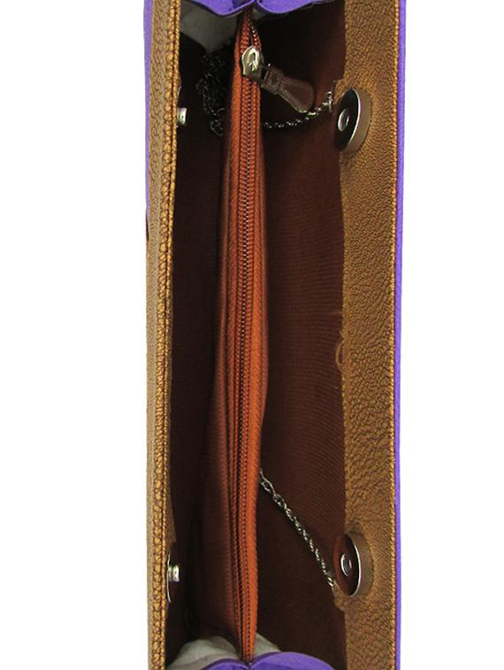 purple leatherette clutch - 11100187 - Zoom Image - 3